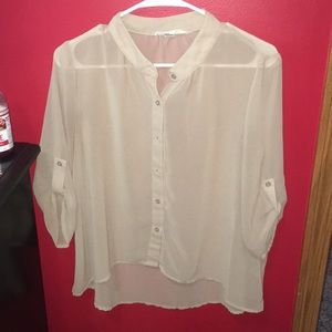 See through button down